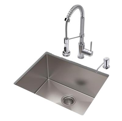 China With Faucet Drop Sink Workstation Stainless Steel Bowl Single Ledge Workstation Luxury Bar Prep Sink for sale