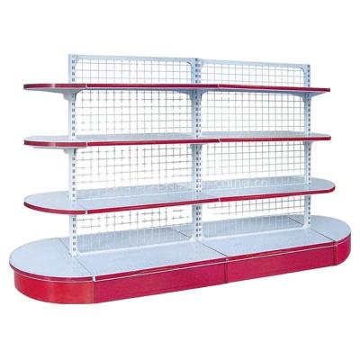 China Double Sided Semi Round Double Sided Supermarket Wire Shelf for sale