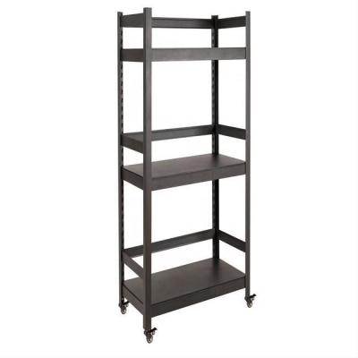 China Corrosion Protection Hot Sale 5 Row House Storage Garage Lighted Shelving With Wheels for sale