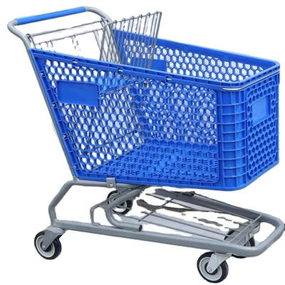 China Durable Plastic Supermarket Cart Trolley for sale