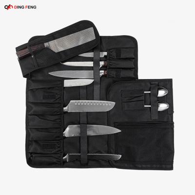 China Custom Rolling Knife Rack Custom Convenient Rolled Knife Bag Polyester Safe Chef Bag for sale