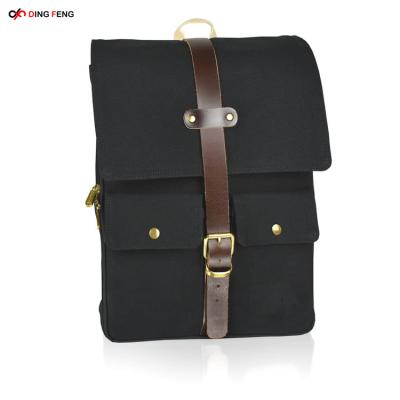 China Custom Business Card Holder Pockets Canvas Backpack Large Polyester Business Backpack for sale