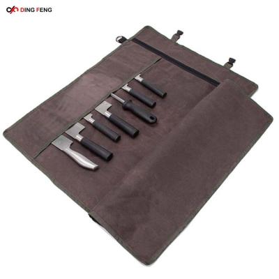 China Custom Leather Chef Knife Roll Bag from Nylon Canvas etc. leather safe portable useful leather for sale