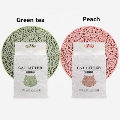 China Viable Natural Cat Litter Tofu with Green Tea Peach Original and Lavender Flavor for sale