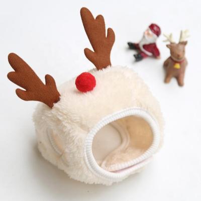 China 2021 Hot New Design Viable Selling Christmas Pet Dog Elk Cat Winter Scarf Cosplay Santa Hat for Dog and Cat for sale