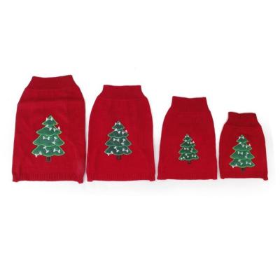 China Sustainable Red Dog's Sweater Pet Clothes For Christmas Holiday Cheap Dog Clothes For Small Dogs for sale