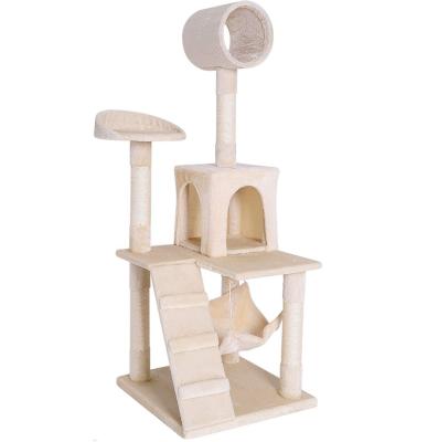 China Hot Sale Cat Scratch Kratzbaum Sustainable Adjustable Wooden Housing Cat Tree Sisal Cat House in Pet Toys for sale