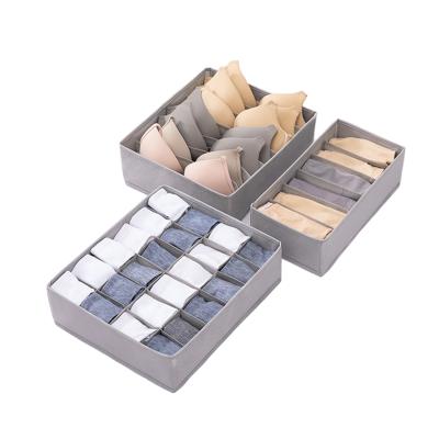 China 3pcs Underwear Divider Storage Organizer Closet Drawer Storage Box Viable Container For Socks Bra for sale