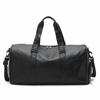 China Travel leather bag men's fitness sports fashion ladies tote bag PU large capacity independent shoe compartment for sale