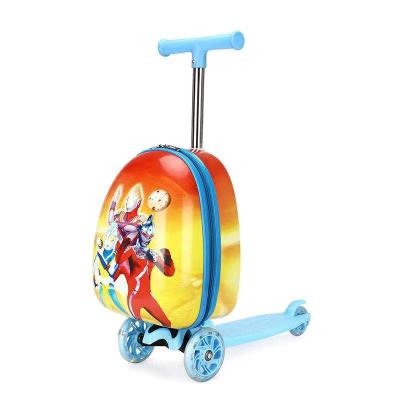 China New Multifunctional Cartoon Folding Custom Scooter Children's Suitcase Trolley Model Trolley for sale