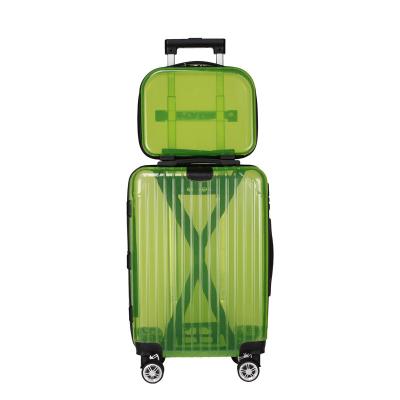 China PC OEM Customized PC Suitcase Ins Style Transparent Printed Logo Traveling Luggage for sale