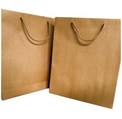 China New Type Hand Selling Recyclable Well Length Handle Large Capacity Kraft Paper Bags With Logo for sale