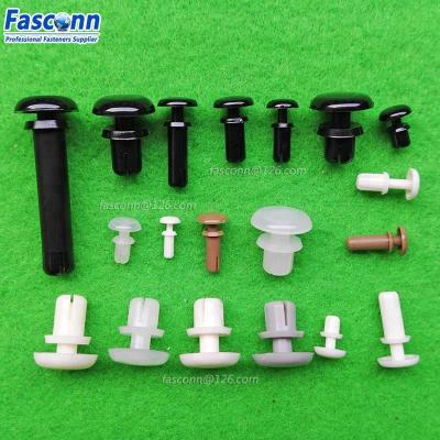 China Nylon6/Nylon4/6 Round Head Heat Resistant Nylon Snap Rivets, Natural Color Plastic Fasteners, Tan, Beige for sale