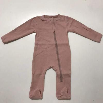 China Cute High Quality Organic Cotton Long Sleeve Zipper Baby Romper for sale