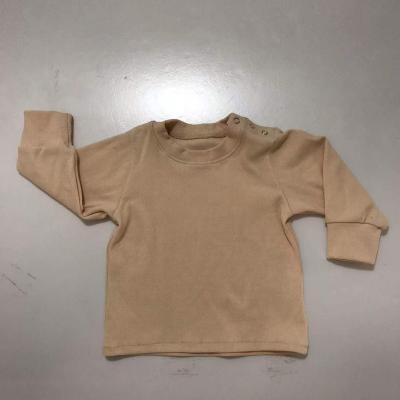 China Cute Ribbed Long Sleeve Cotton Baby Girl Solid Top Clearance Fall Clothes for sale