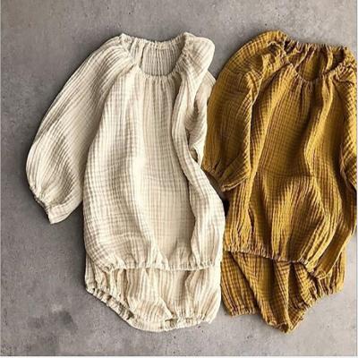 China Casual Fashionable Toddler Girl Cotton 2pcs Set Canvas Clothing for sale