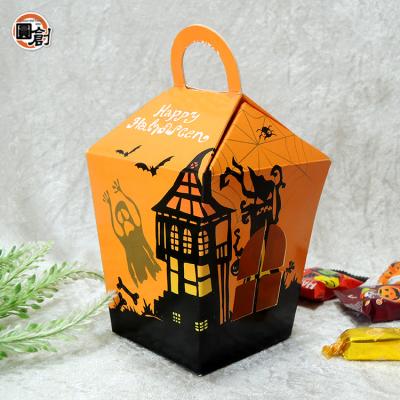 China Halloween House Shape Handmade Special Candy Gift Boxes Cute Packaging Box for sale