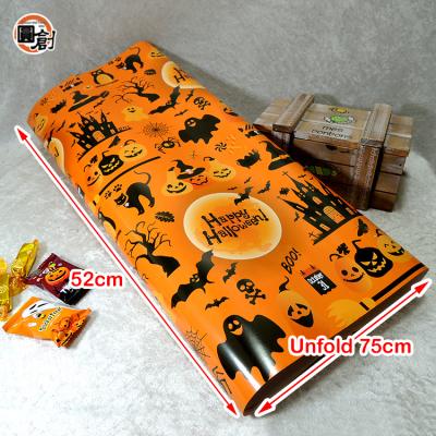 China Disposable Disposable Orange Halloween Printing Gift Box / Bag Candy Cookie 50 Wrapping Paper Single Sided Sheets for sale