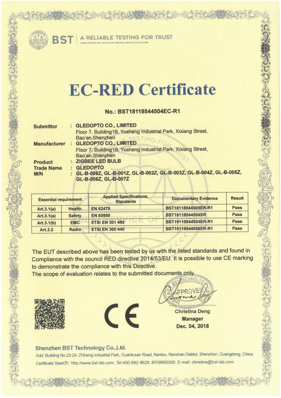 CE - Shenzhen Gledopto Co., Ltd.