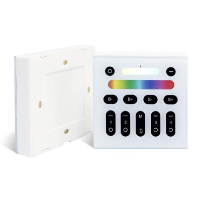 China Wholesale 2.4G RF Indoor Use LED TOUCH Wall Control Dimmer Panel Plus 4 Zone Adjust Brightness Gledopto for sale