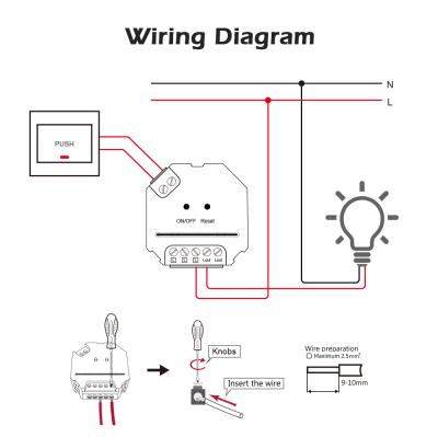 China Plastic Zigbee Radio ON Wall Switch Module AC100-240V Zigbee Electric Remote Lamp Switch for sale