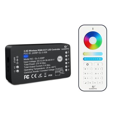 China Flame Retardant ABS Gledopto RGB+CCT LED Material ZigBee Receiver + RF 2.4GHz Remote Controller for sale