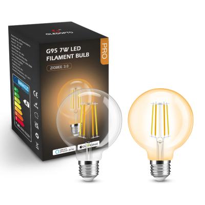 China Table Lamp G95 White Double Dimming Supports SmartThings Hubitat Smart ZigBee Led Bulb Filament Lamp for sale