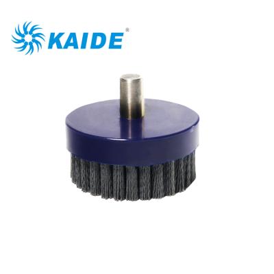 China Fast Delivery Industrial Tool Silicon Carbide Wire Abrasive Nylon Disc Cleaning Grinding Brush With Fixed Leg for sale