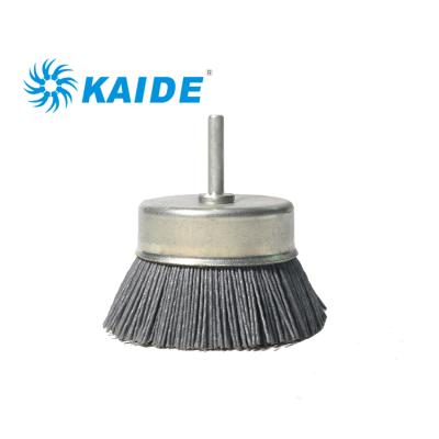 China Wholesale 90mm Nylon Abrasive Cup Cleaning Drill Brushes With Spindle for sale