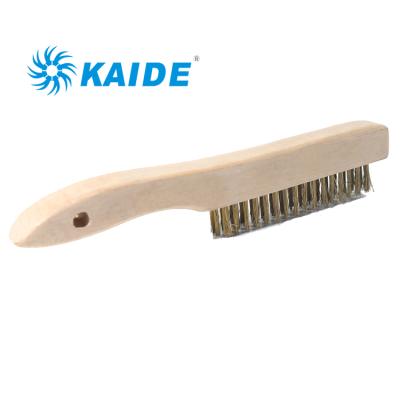 China Cleaning Most Popular Brass Copper Wire Wire Brushes With Wooden Handle For Industrial ISO Certificated for sale