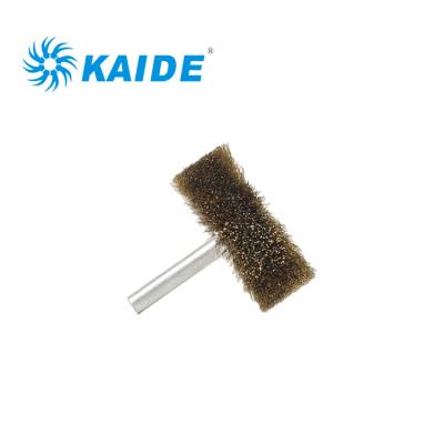 China POLISHING ISO Certificated Copper Brass Crimped Wire Wheel Brush With Fixed Leg For Cleaning for sale