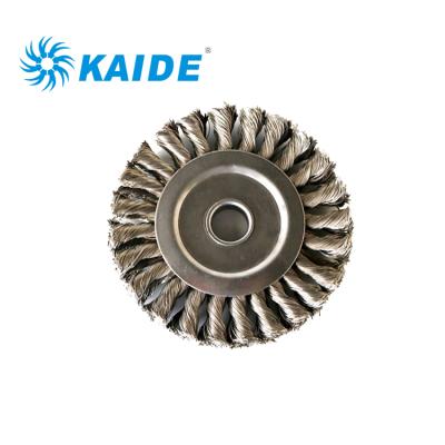 China Round Shape POLISHING ISO Certificated Stainless Steel Twisted Knot Wire Wheel Brush for sale