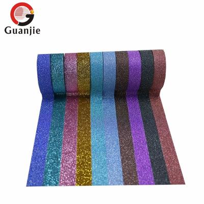 China Waterproof Decorative Glitter Wall Gold Washed Tape , Shiny Glitter Tape for sale