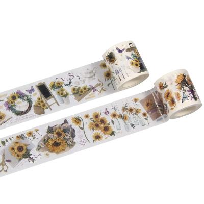 China Customized Waterproof Sunflower Washi Tape Japan Washi Tape Cutting Set Customized Washi Tape Set For DIY for sale