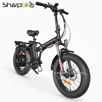 China Standard Powerful 48V 1000W Folding Fat Tire Beach Cruiser Electric Bike for sale