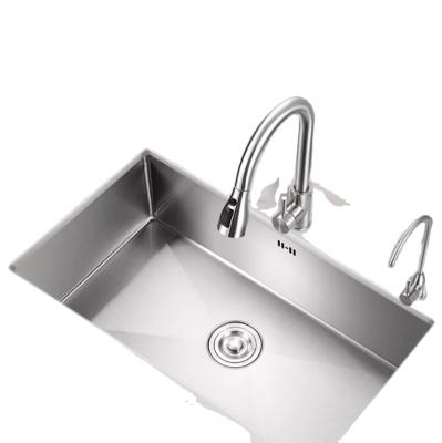 China Without Faucet Stainless Steel Handmade Undermount Round Corner Single Bowl Kitchen Sink for sale