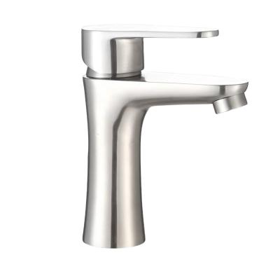 China Thermostatic Faucets HP 304 stainless steel Brushed Finish Basin Mixer Tap Single Handle Thermostatic Hot and Cold bathroom faucet basin faucet for sale