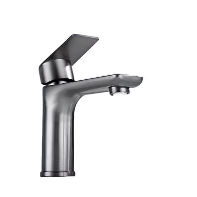 China Thermostatic Faucets HP Brushed Finish Basin Mixer Tap Single Handle Thermostatic Hot and Cold Bathroom Faucet Stainless Steel Brass CLASSIC Modern for sale