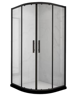 China Modern Luxury Bathroom Stainless Steel Black Frame Shower Enclosure Indoor Unbreakable Tempered Glass Shower Rooms for sale