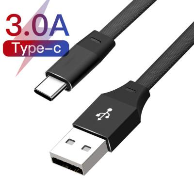 China Wholesale MP3/MP4 Player Nylon Braided Single Flat USB Charging Cable To Fabric Braided Type C Lighting Cabo Micro Usb Charging Cable LadeKabel for sale