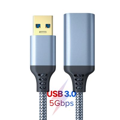 China Durable Nylon Braided High Speed ​​Mobile Phone 3A USB 3.0 Extension Cable Male to USB 3.0 Female Extension Ladekabel Cable for sale