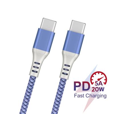 China Hot Selling MP3/MP4 Player Amazon USB3.1 Cable Nylon Braided Data Transmission 10Gbps Up Fast Charging Cable 5A Type C To Type C Cable For Phone for sale