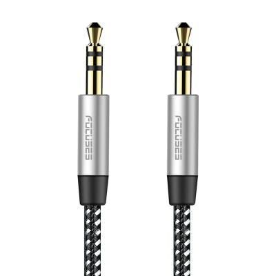 China Home High Fidelity Auxiliary Audio Cable Stereo Speaker Car Speaker Cable 3.28ft Nylon Braided Male AUX Compatible. 3.5mm noise to the AUX cord. masculine for sale