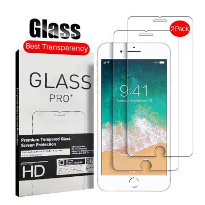 China 2 Pack Premium Anti-fingerprint Tempered Glass Screen Protector For iPhone 7 8 6s 2.5D 9H 0.33mm Japan CAG Clear Glass Tempered Glass for sale