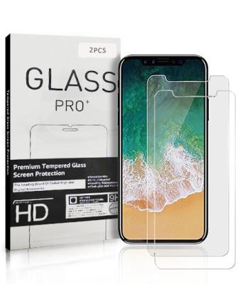 China Full Transparent 2 Pack Cell Phone 9H Custom Glass Screen Protector For iPhone X XS Tempered Glass For iPhone Screen Protector 2 Packs for sale