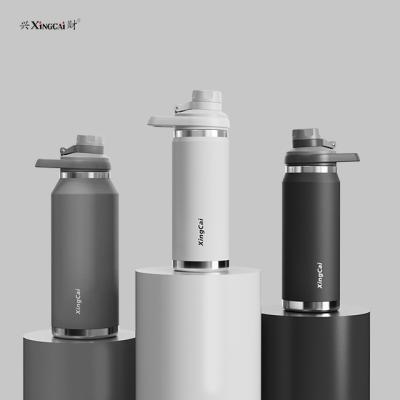 China Viable Xingcai Bpa Logo Wide Mouth Sport Water Free Custom Bottle With Handle Lid Double Wall Stainless Steel Vacuum Flask for sale