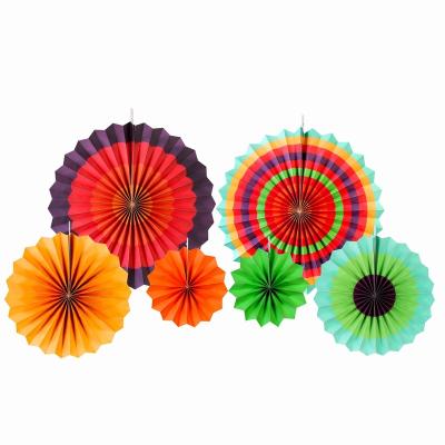 China 8 Pieces Kit Handmade Folding Paper Flower Fan Party Decoration S0372 Wedding Layout Background Decoration Props Decoration Paper Fans for sale