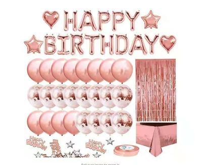 China Rose Gold Party Crown With Sash Party Decoration S0026 Birthday Party Supplies New Happy Birthday Girl Decorations Set Birthday Banner Balloons for sale