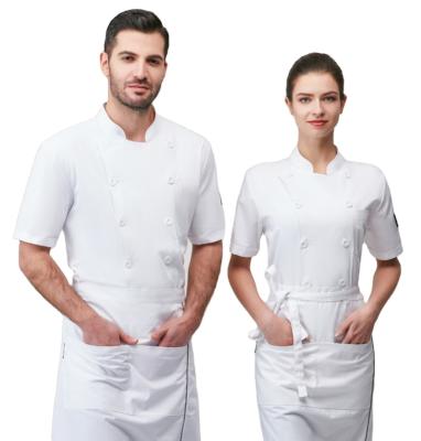 China OEM Customized Customize Logo Short Sleeve Chef Uniform Professional Restaurant Uniform Designs for sale