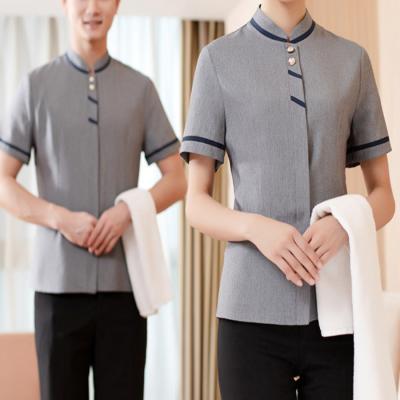 China Customized OEM with customized logo and unisex restaurant and hotel clean work clothes for sale